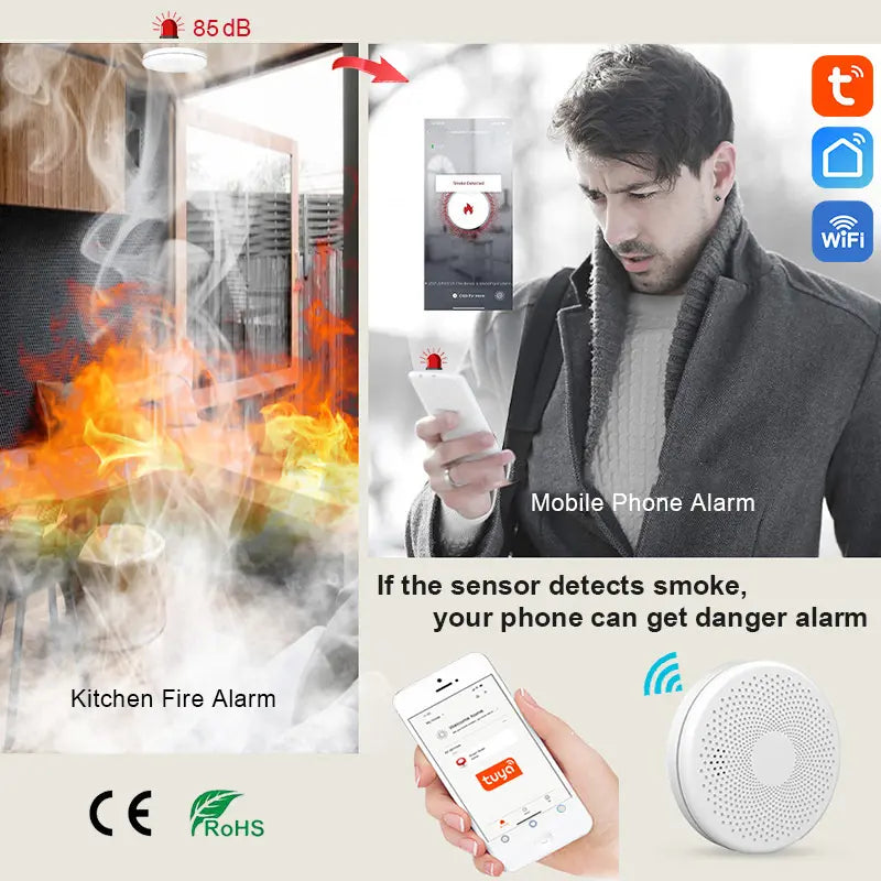 Smoke & Carbon Monoxide Detector with WiFi Alarm